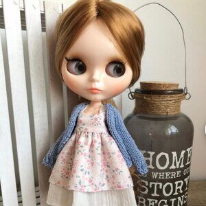 Hand-crotched Blythe Doll Cardigan and Pullover
